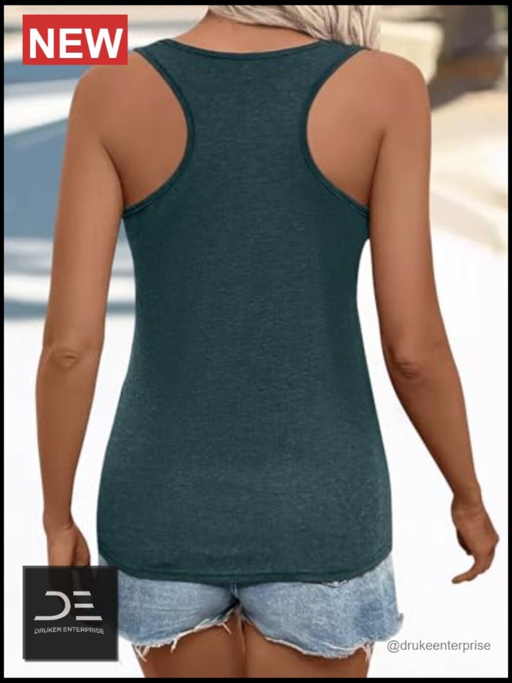Women's Vintage Graphic Tank Top Summer Beach Loose Sleeveless Racerback Cami - Picture 2 of 7